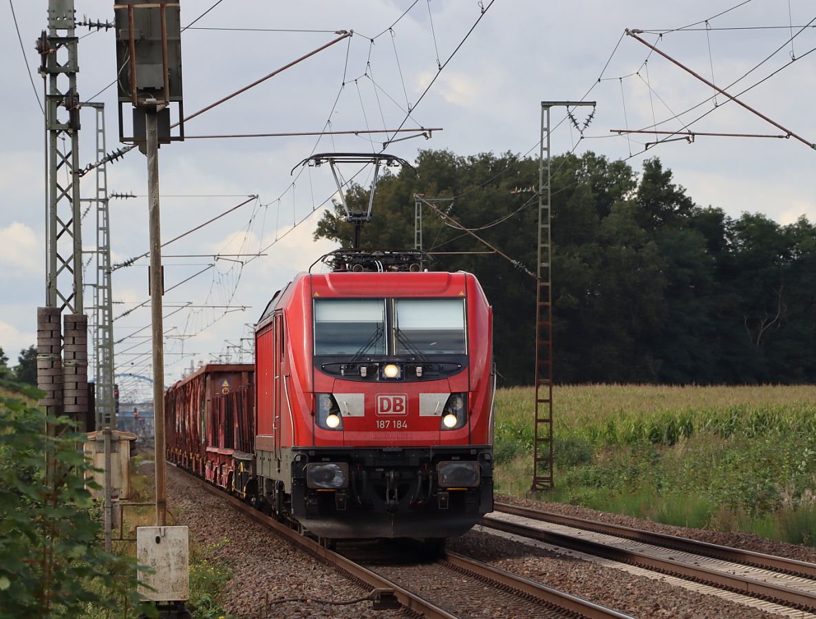 DB Cargo Lokomotive 187 184-7 (91 80 6 187 184-7 D-DB) Bahnbbergang Devesstrae, Salzbergen 16-09-2021.

DB Cargo locomotief 187 184-7 (91 80 6 187 184-7 D-DB) overweg Devesstrae, Salzbergen 16-09-2021.