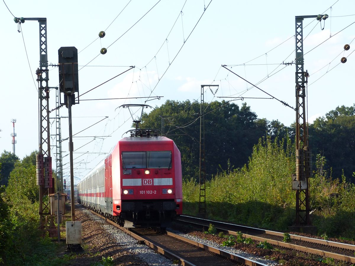 DB Lok 101 102-2 bei Bahnbergang Devesstrae, Salzbergen 28-09-2018.

DB loc 101 102-2 beij overweg Devesstrae, Salzbergen 28-09-2018.