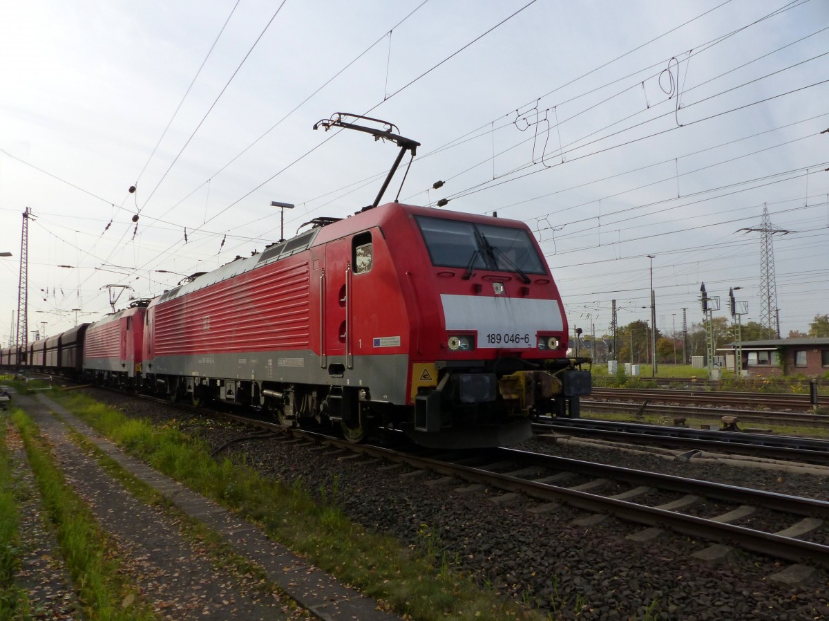 DB Schenker Lok 189 046-6 Oberhausen West 30-10-2015.

DB Schenker loc 189 046-6 Oberhausen West 30-10-2015.