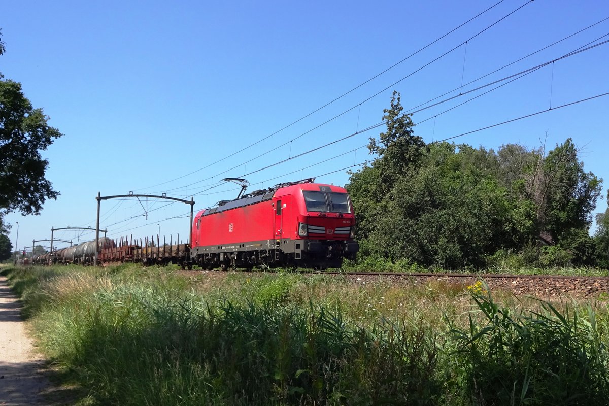 DBC Vectron 193 314 zieht einMischguterzug durch Oisterwijk am 28 juni 2019.