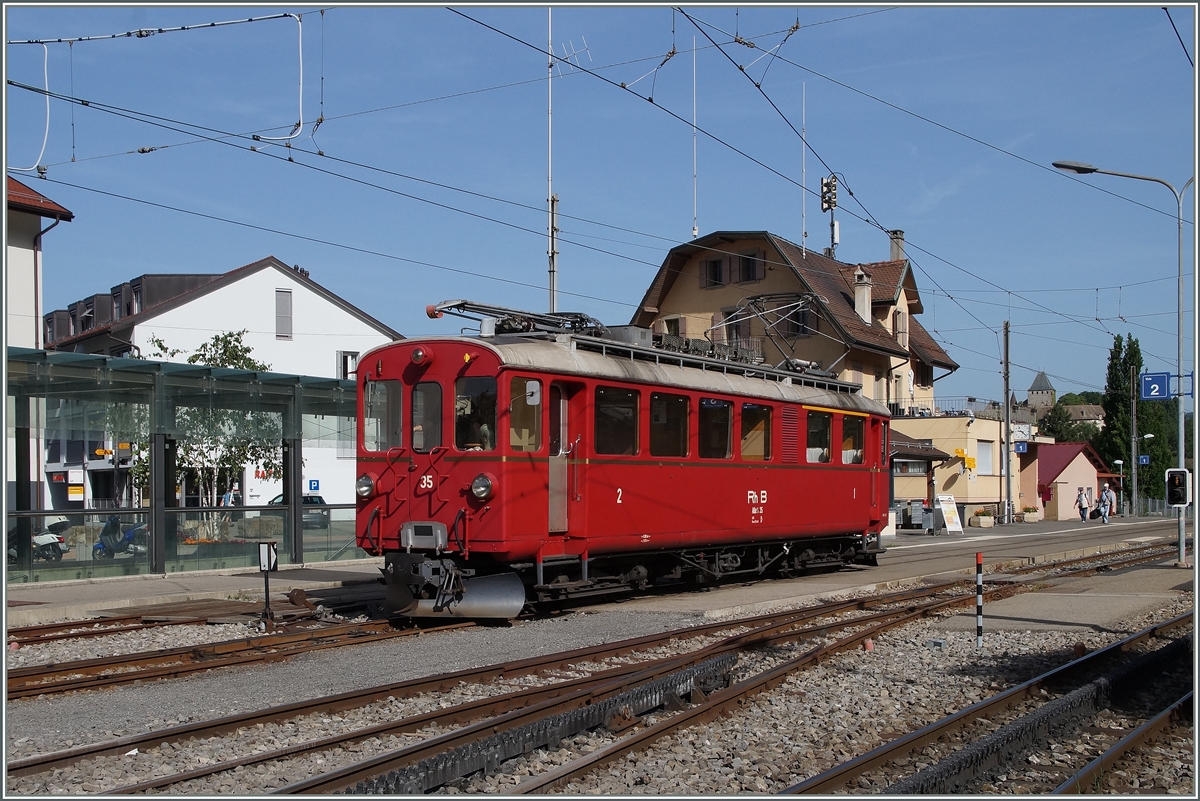 Der RhB ABe 4/4 N 35 in Blonay. 
9. Juni 2014