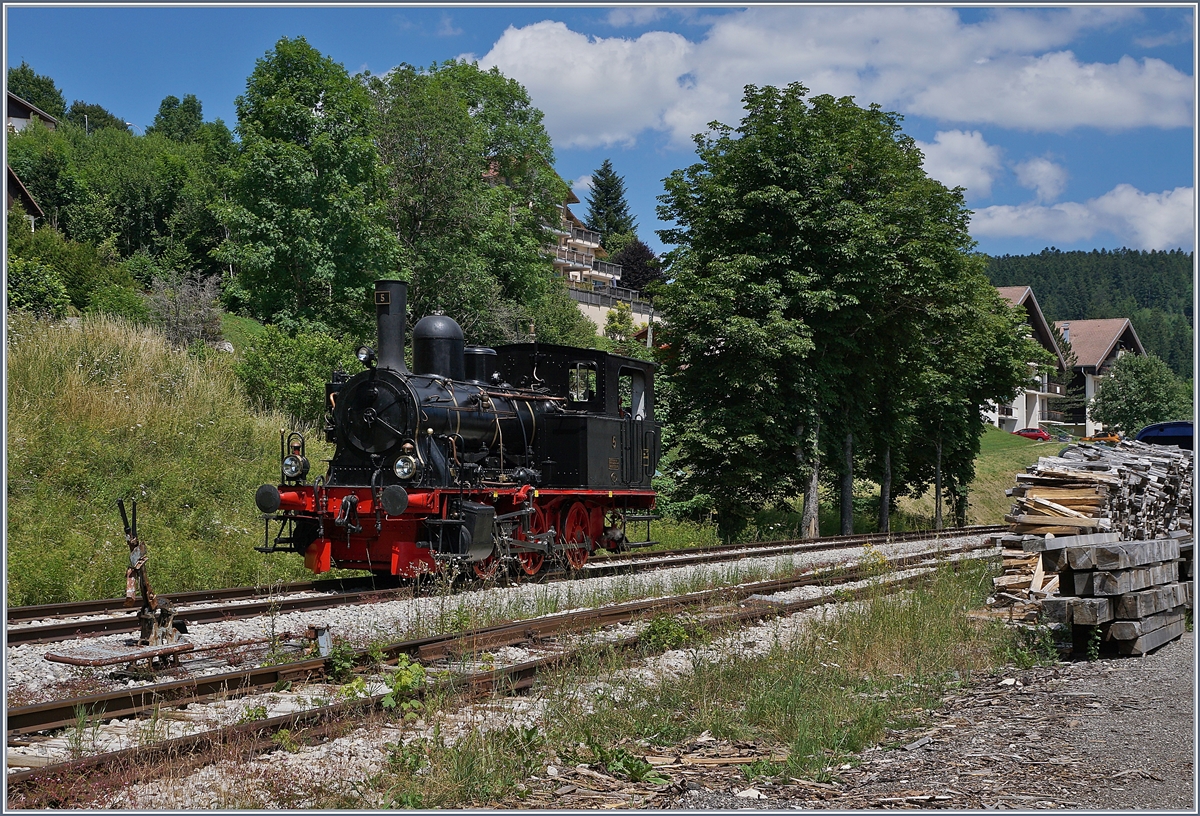 Die 1915 von SLM Winterthur unter der Fabriknummer 2538 gebaute E 3/3 N° 5  Rhône  für die Alusuisse Sierre - Chippis wurde von der C.F.T.V.P. (Coni'Fer) übernommen. Heute fährt das  Tigerli  auf der gut 7.5 Km langen Strecke Les Hôptiaux Neufs - Fontaine Ronde als 030T5 im Museumsbahndienst. Die Strecke war vor Eröffnung der NBS Vallorbe - Frasne 1916 Bestandteil der Verbindung Paris - Milano mit bis zu vierzig Zügen pro Tag. 

Im Bild das Tigerli E 3/3 N° 5 in Les Hôptiaux Neufs bei einer Rangierfahrt vom Dépôt zum Zug. 

16. Juli 2019