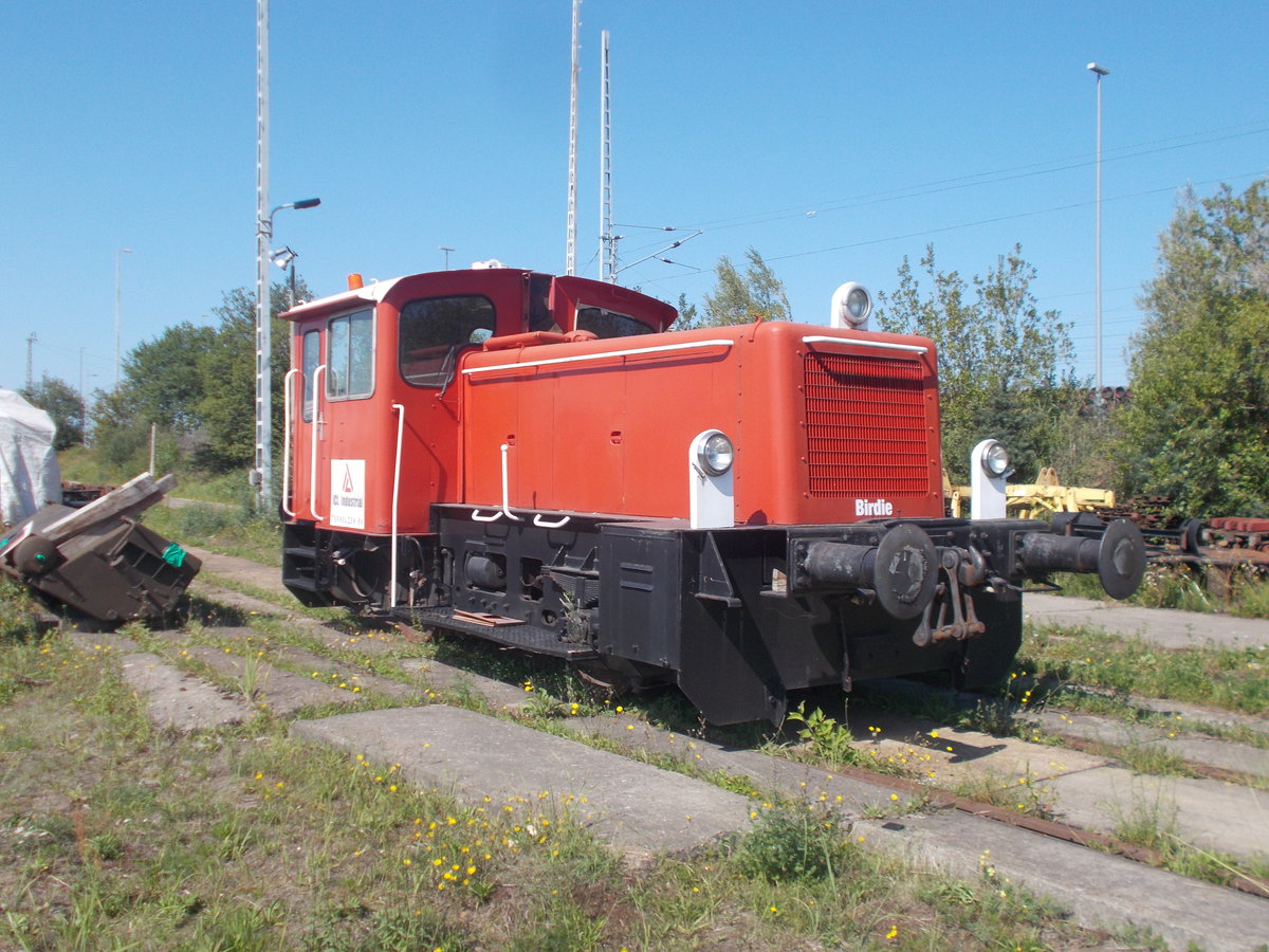 Die Werklok  Birdie ,am 25.August 2019,in der Est Mukran.