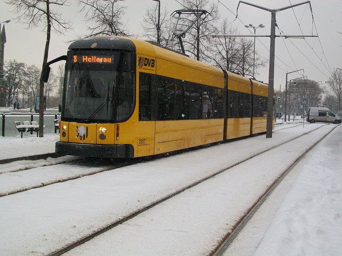 Dresdner Straßenbahn am 04.01.2010