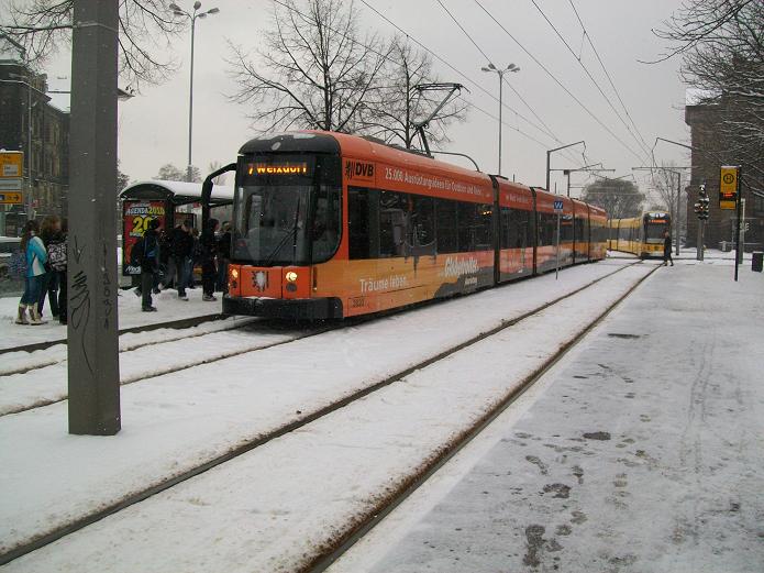 Dresdner Straßenbahn am 04.01.2010