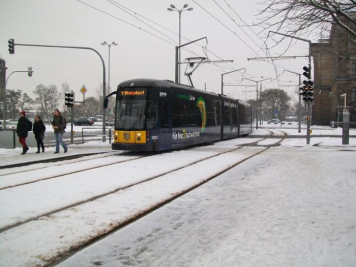 Dresdner Straßenbahn am 04.01.2010