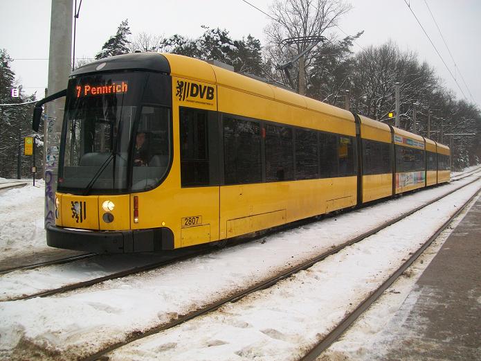 Dresdner Straßenbahn am 13.01.2010