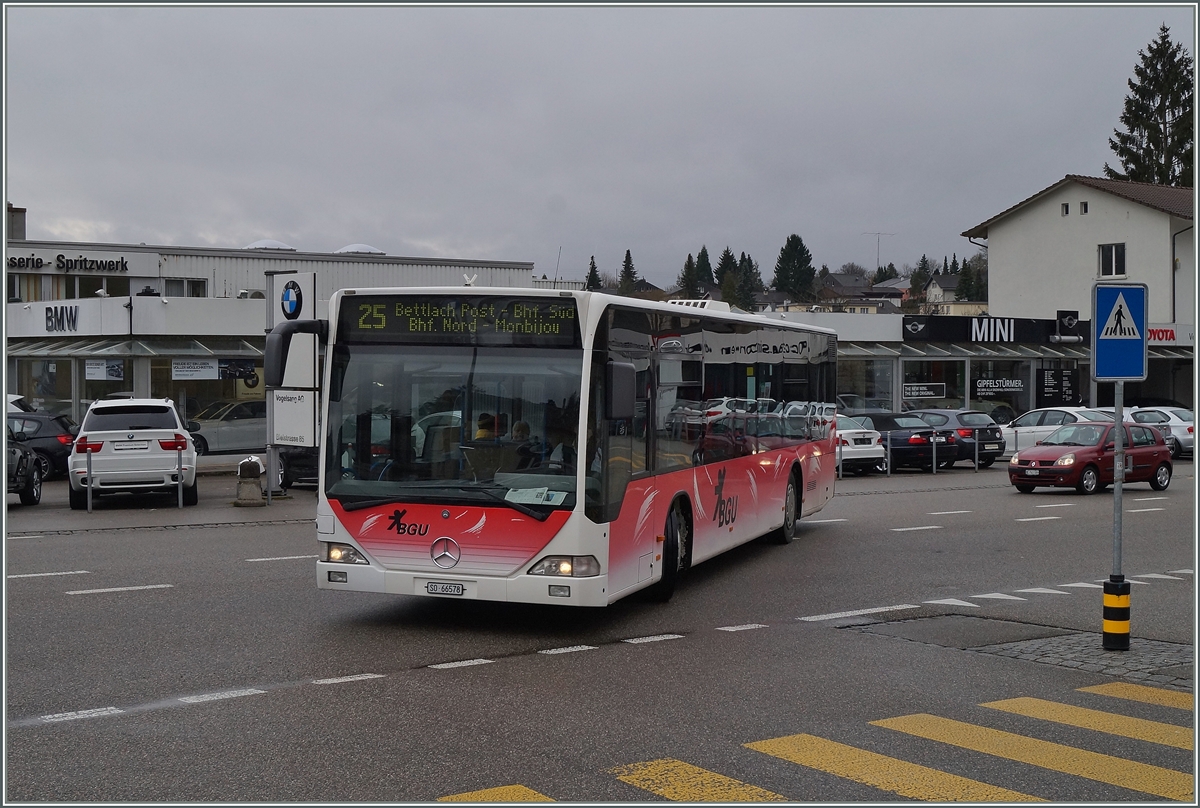 Ein Bus der BGU (Busbetreib Grenchen und Umgebung)auf der Fahrt zum Nordbahnhof.
1. Mrz 2014
