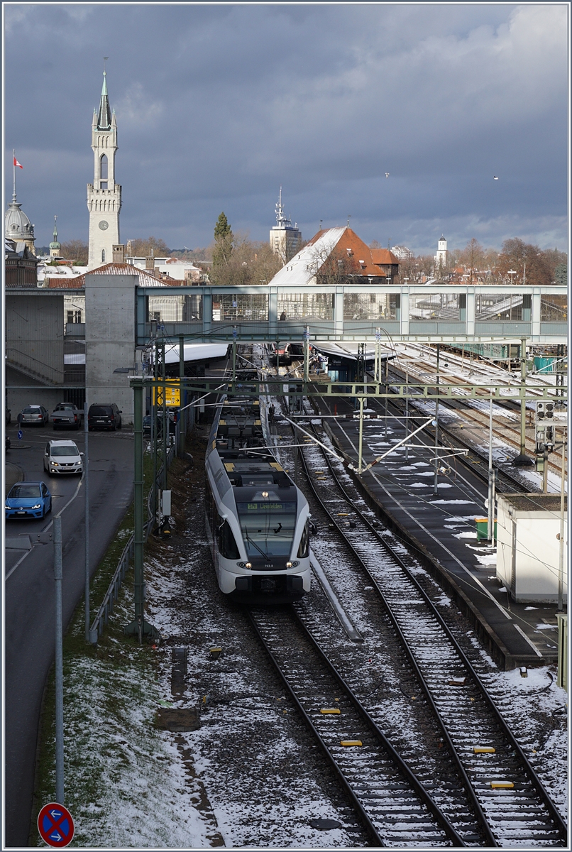 Ein Thurbo GTW verlässt als S14 Konstanz Richtung Weinfelden.
9. Dez. 2017