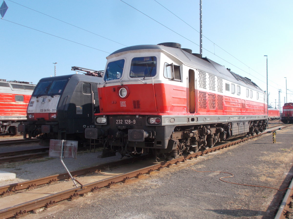 Einen Tag zuvor kam 232 128 nach Seddin.Am 24.August 2019,fotografierte ich die Lok im dortigen Bw.