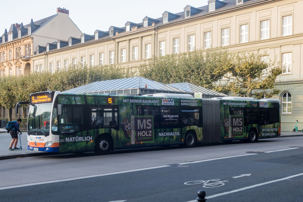 ESWE, Wiesbaden - Wagen 382 - WI-VG 1382 - Mercedes-Benz O 530 Citaro C2 G (2019) - MS-Holzfachmarkt - Wiesbaden, 09.09.2021