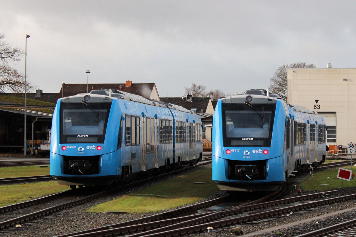 evb 654 602 und evb 654 101 am 09.12.2018 in Bremervörde.