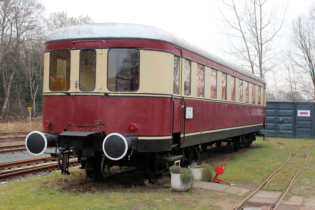 EVB  VB 406  als Denkmal (Cafe), bei den WZTE - Freunden in Zeven - Süd. Datum: 08.03.2026.