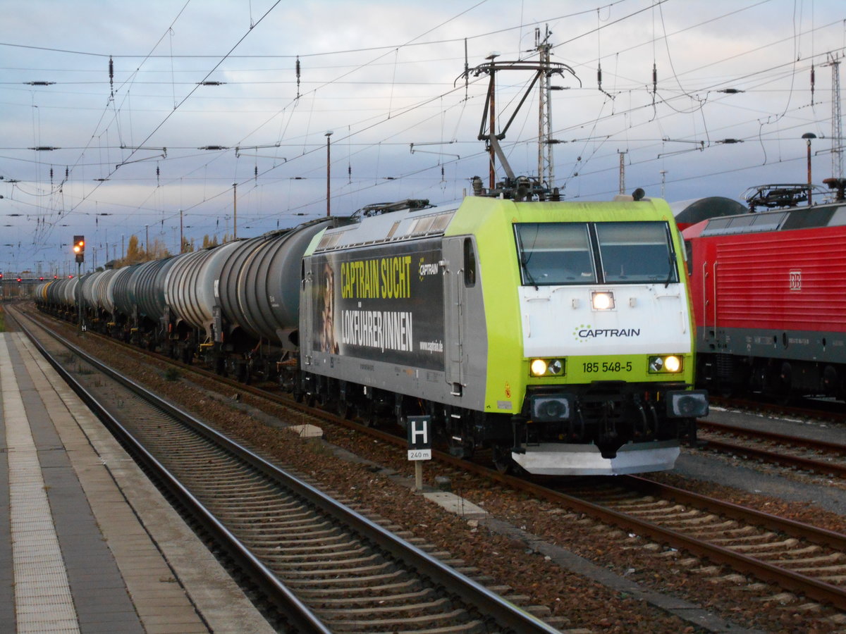 F�r die ITL 185 548 dauerte,am 27.Oktober 2018,der Aufenthalt in Angerm�nde etwas l�nger.