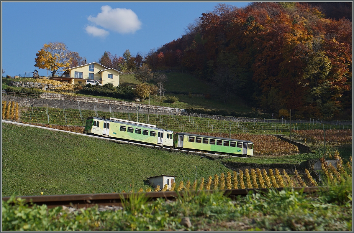 Ganz so  flach  wie auf dem vorhergehenden Bild zu sehen, ist die Streckenführung in den Weinbergen bei Aigle doch nicht.
4. Nov. 2015