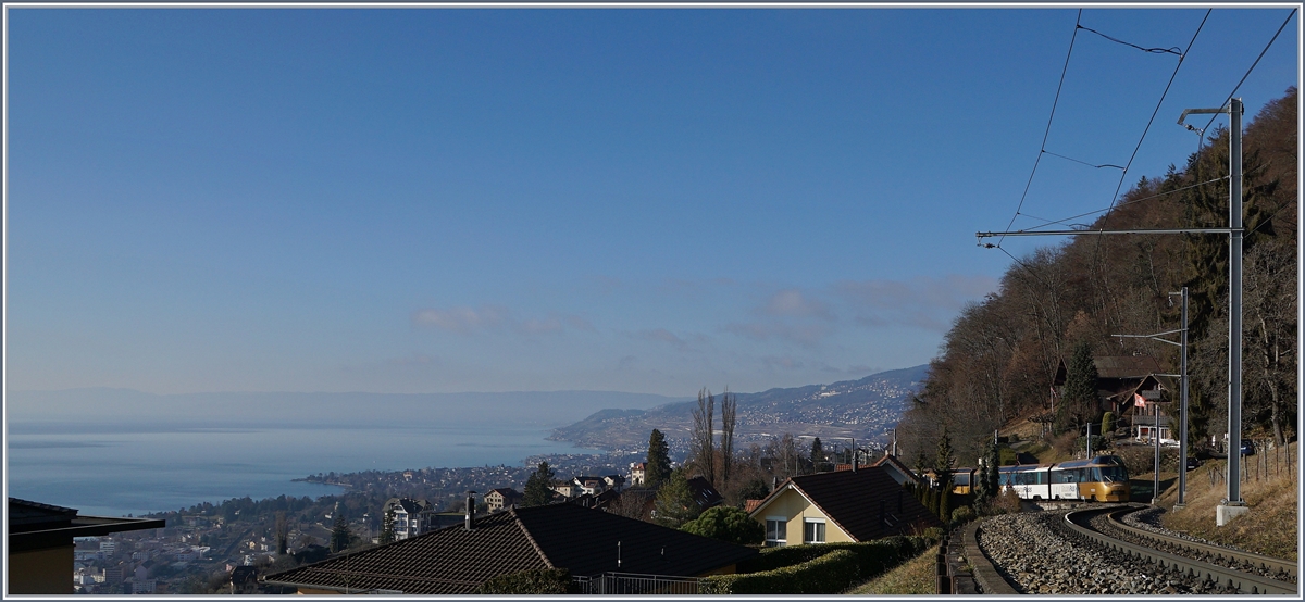 Grossartiger Ausblick über die Genferseeregion auf dem MOB Streckenabschnitt von Soncier nach Chernex.
27. Dez. 2016