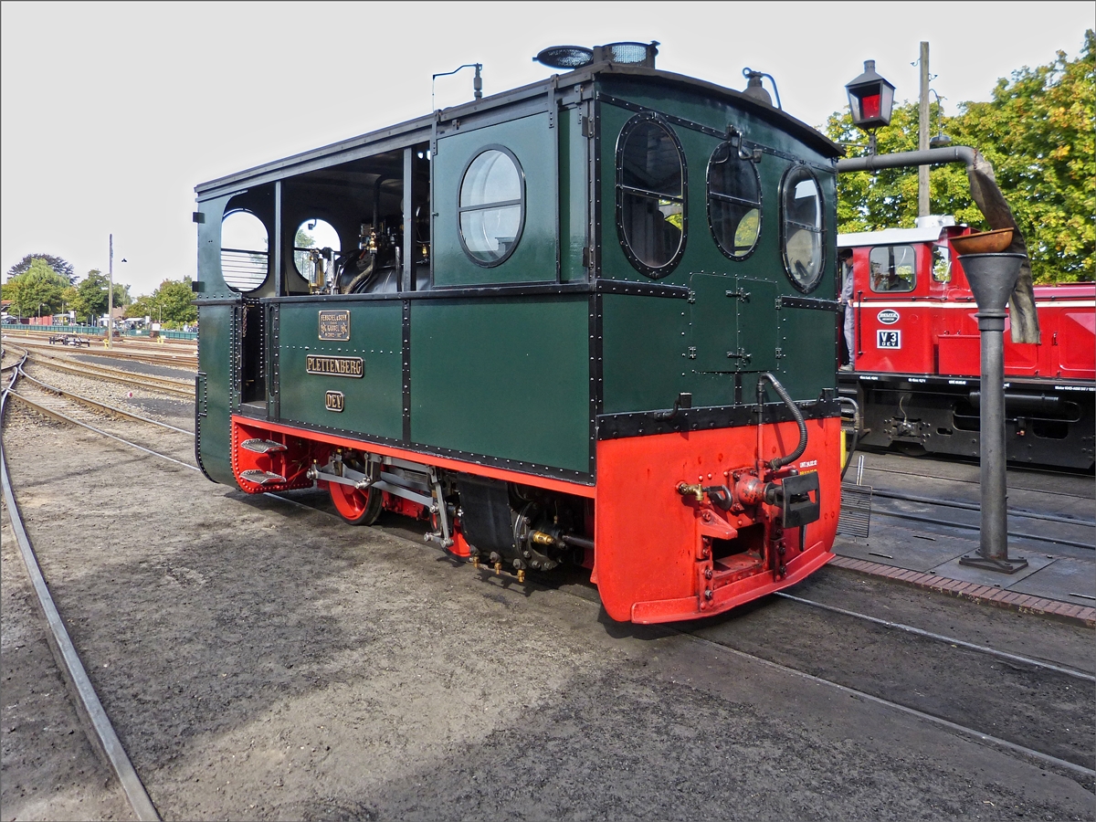 Henschel Trambahnlok PLETTENBERG, Baunr.20822, BJ 1927, B h2t, steht am 15.09.2019 vor der Halle des DEV in Bruchhausen - Vilsen.