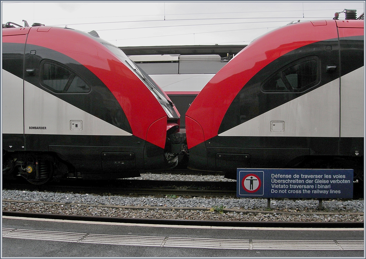 In Lausanne stand der Mini Twindexx RABe 502 403-4 (UIC 94 85 0 502 403-4 CH-SBB und ein 94) IC Twindexx für Testfahten der Vielfachsteuerung. 
10. Nov. 2017