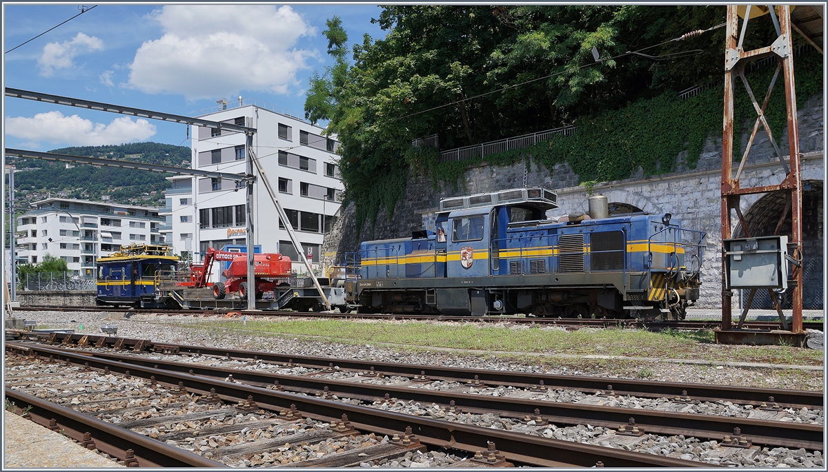 In Vevey wartet die MOB Gm 4/4 2004  Albeuve  auf den nächsten Arbeitseinsatz. 

14. Juli 2020