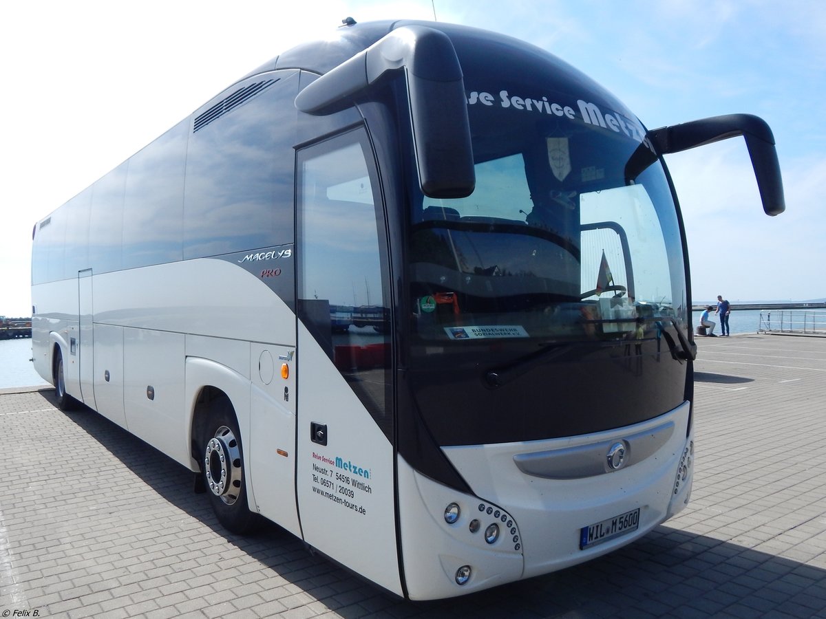 Irisbus Magelys Pro von Reise Service Metzen aus Deutschland im Stadthafen Sassnitz.