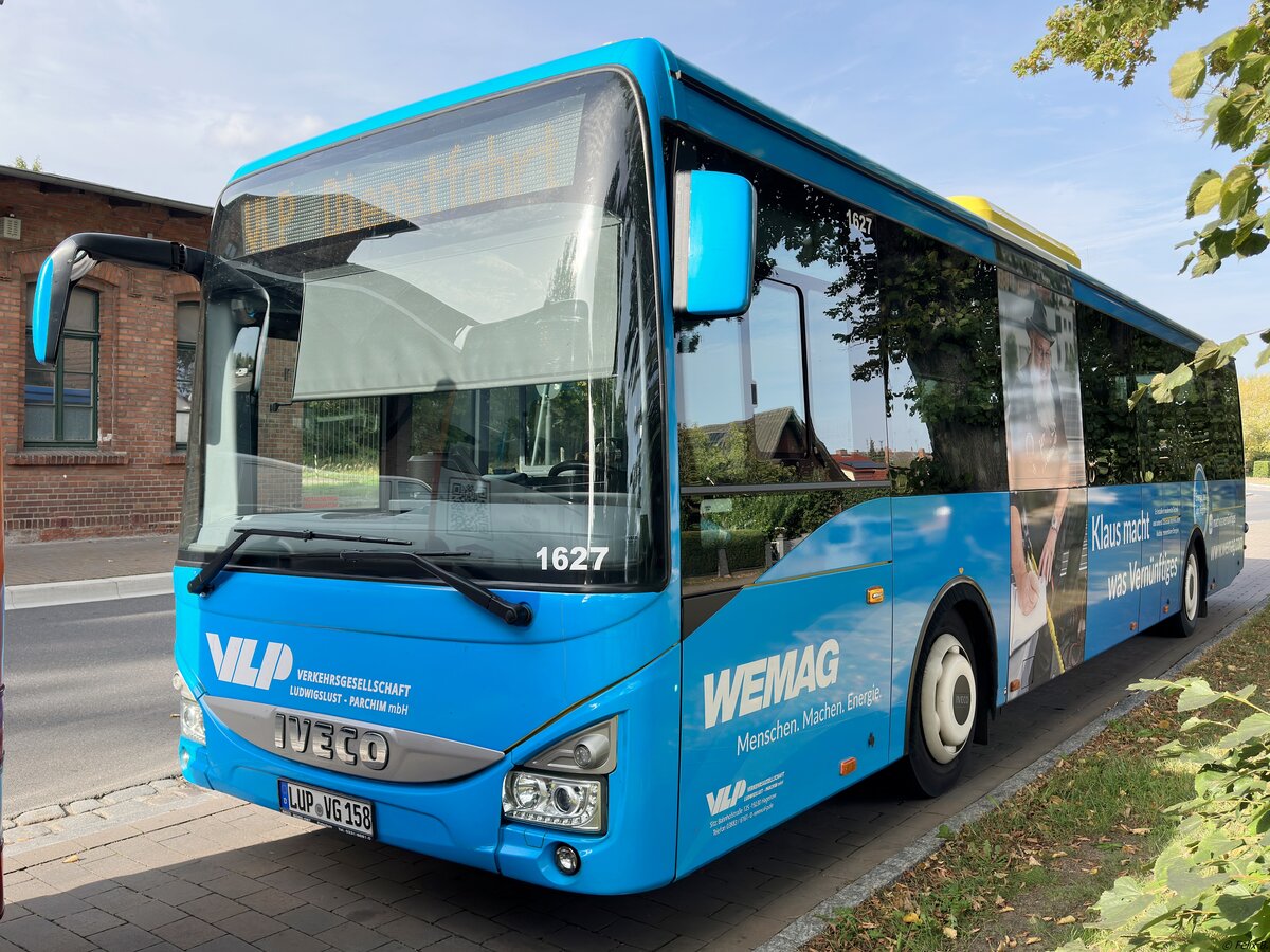 Iveco Crossway der Verkehrsgesellschaft Ludwigslust-Parchim mbH in Plau am See.