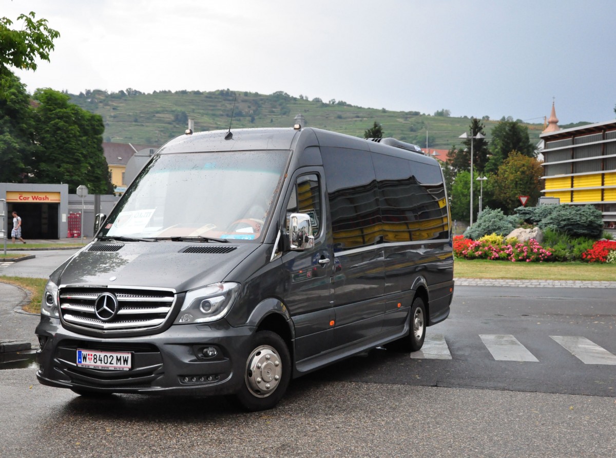Kleinbus Mercedes Sprinter 519 Bluetec aus Wien im Juni 2015 in Krems.