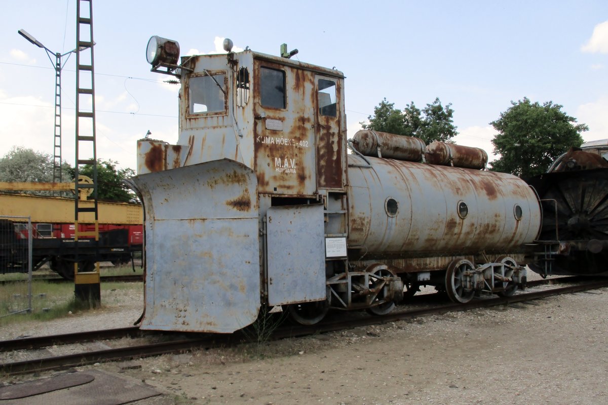 Klima-Hoeke 402 steht am 12 Mai 2018 ins Eisenbahnmuseum in Budapest. 