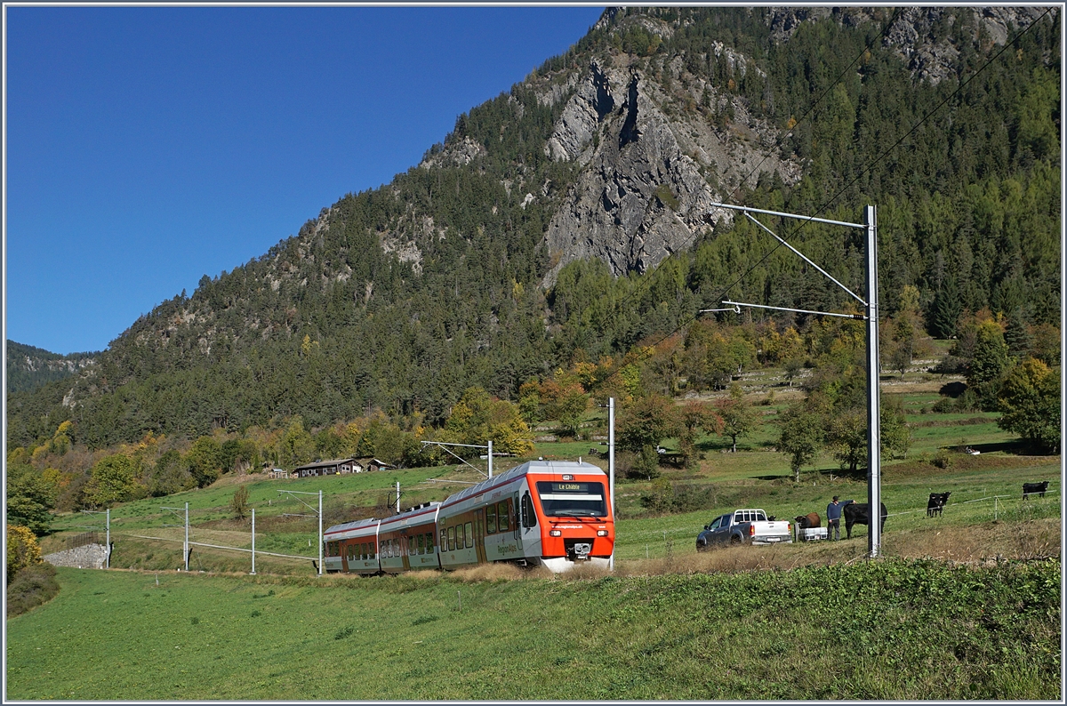 Kurz vor seiner Endstation Le Chable ist dieser TMR Nina unterwegs.
7. Okt. 2017