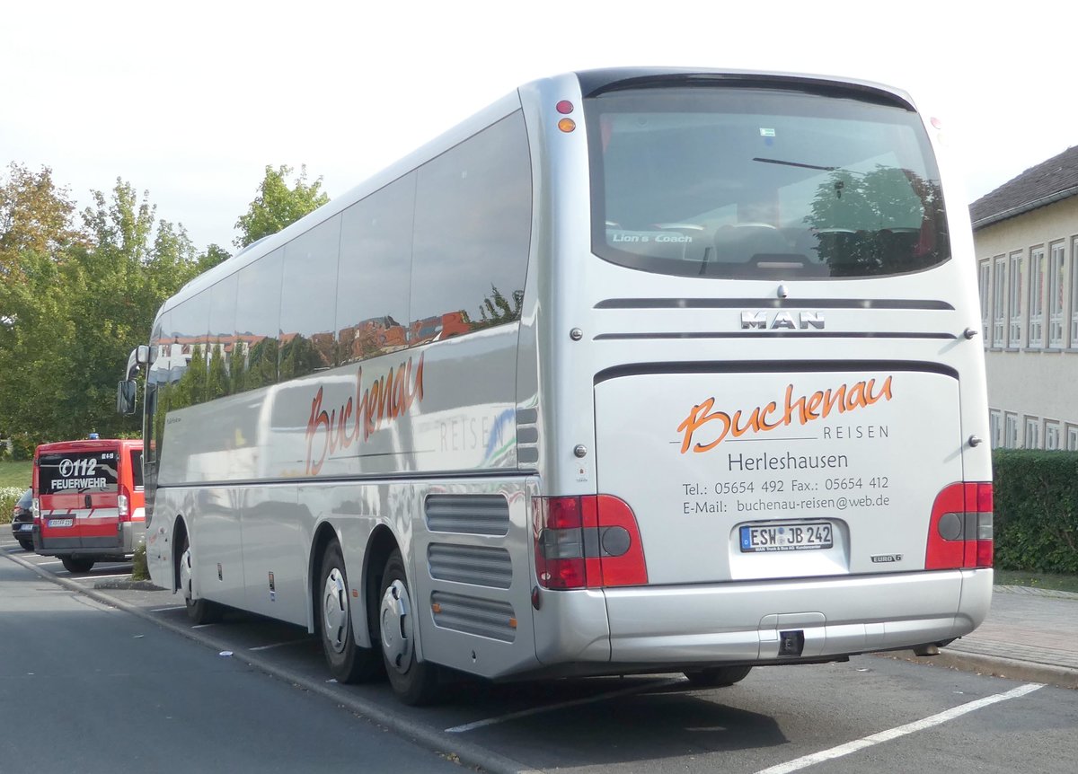 MAN Lion`s Coach von BUCHENAU-Reisen steht im September 2019 in Hünfeld