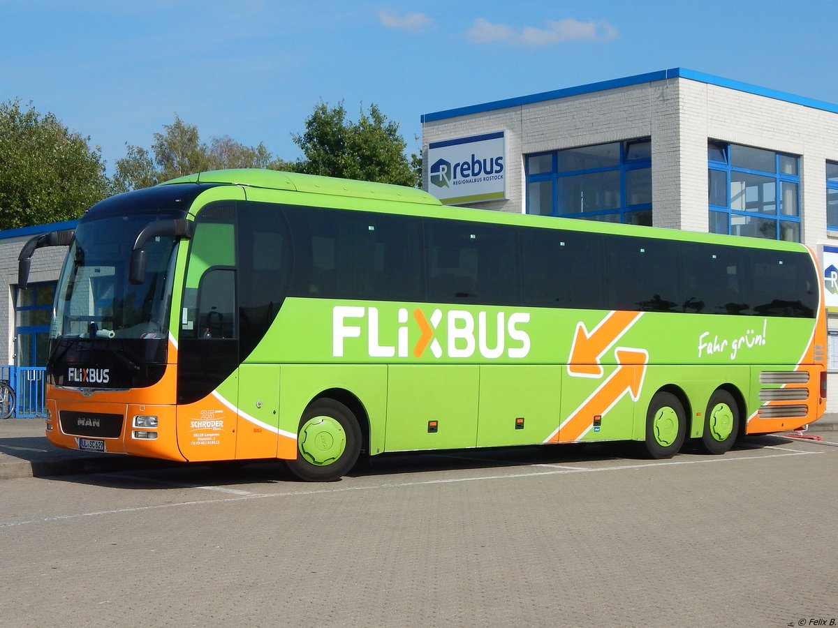 MAN Lion's Coach von Flixbus/Schröder aus Deutschland in Rostock. 