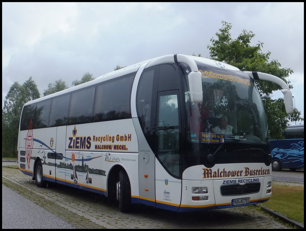 MAN Lion's Star von Malchower Busreisen/Ziems aus Deutschland in Rostock.