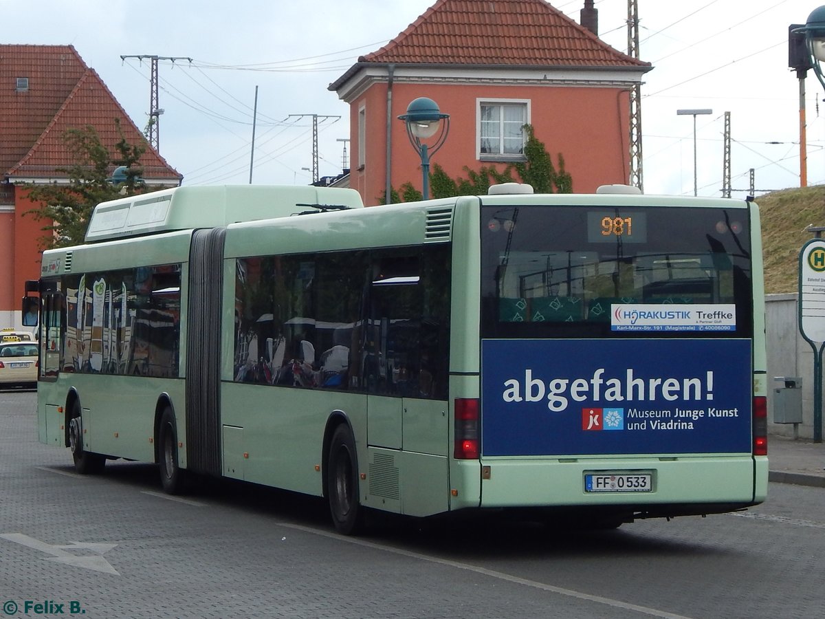 MAN Niederflurbus 2. Generation CNG der Stadtverkehrsgesellschaft mbH Frankfurt Oder in Frankfurt.