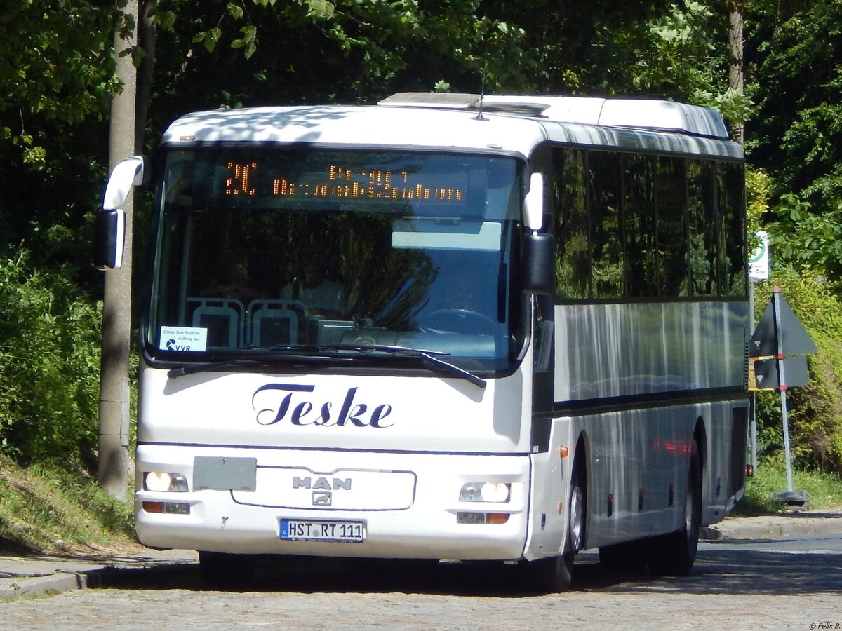 MAN ÜL 313 vom Reisedienst Teske aus Deutschland in Sassnitz.