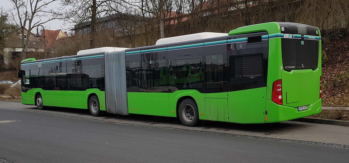 =MB Citaro (2079) von RhoenEnergie steht im Mrz 2021 auf dem Busplatz in Hnfeld