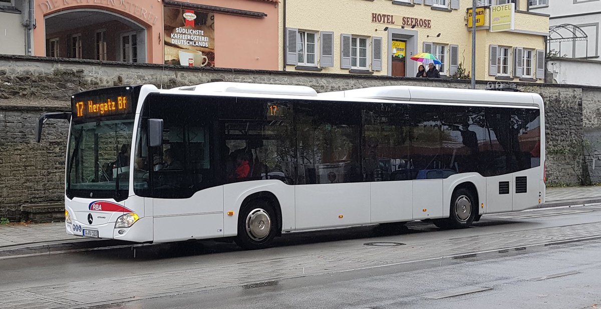 MB Citaro von RegionalBusAugsburg im Linienverkehr der Stadt Lindau im Oktober 2019
