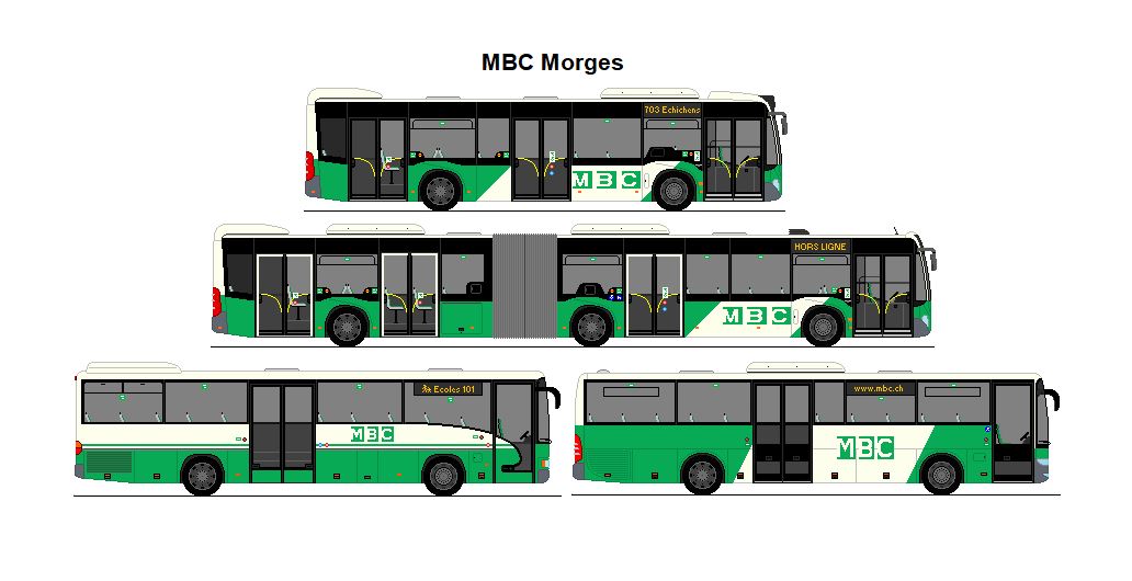 MBC Morges - Mercedes Benz Citaro C2 E6 + Mercedes Benz Citaro G C2 E& + 2xMercedes Benz Integro
