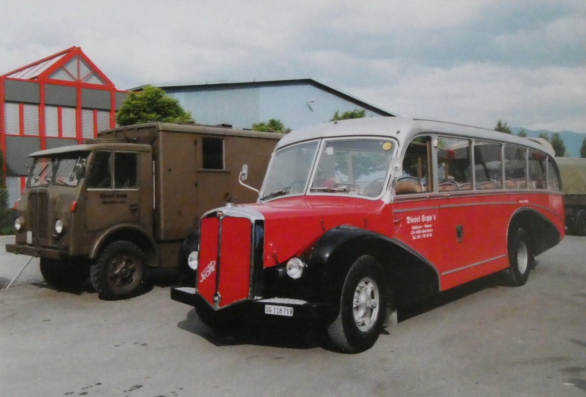 (MD520) - Aus dem Archiv: Wespe, Altst�tten - Nr. 12/SG 118'719 - FBW/R&J (ex AFA Adelboden Nr. 12) um 1996 in Altst�tten, NFA