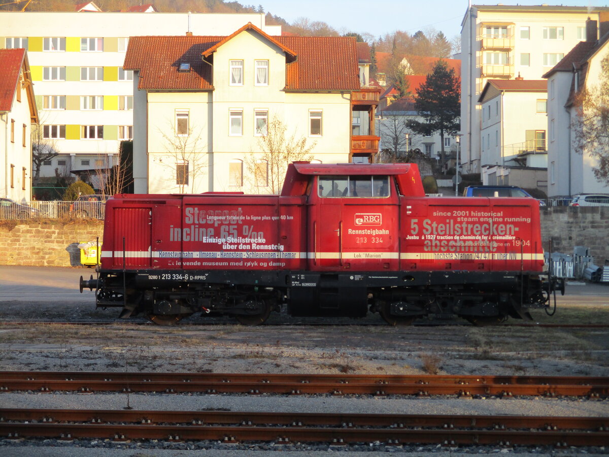 Mein erstes Foto von einer 213 schoß ich,am 23.Januar 2026,in Meiningen,als dort die 213 334,von der Rennsteigbahn,dort stand.