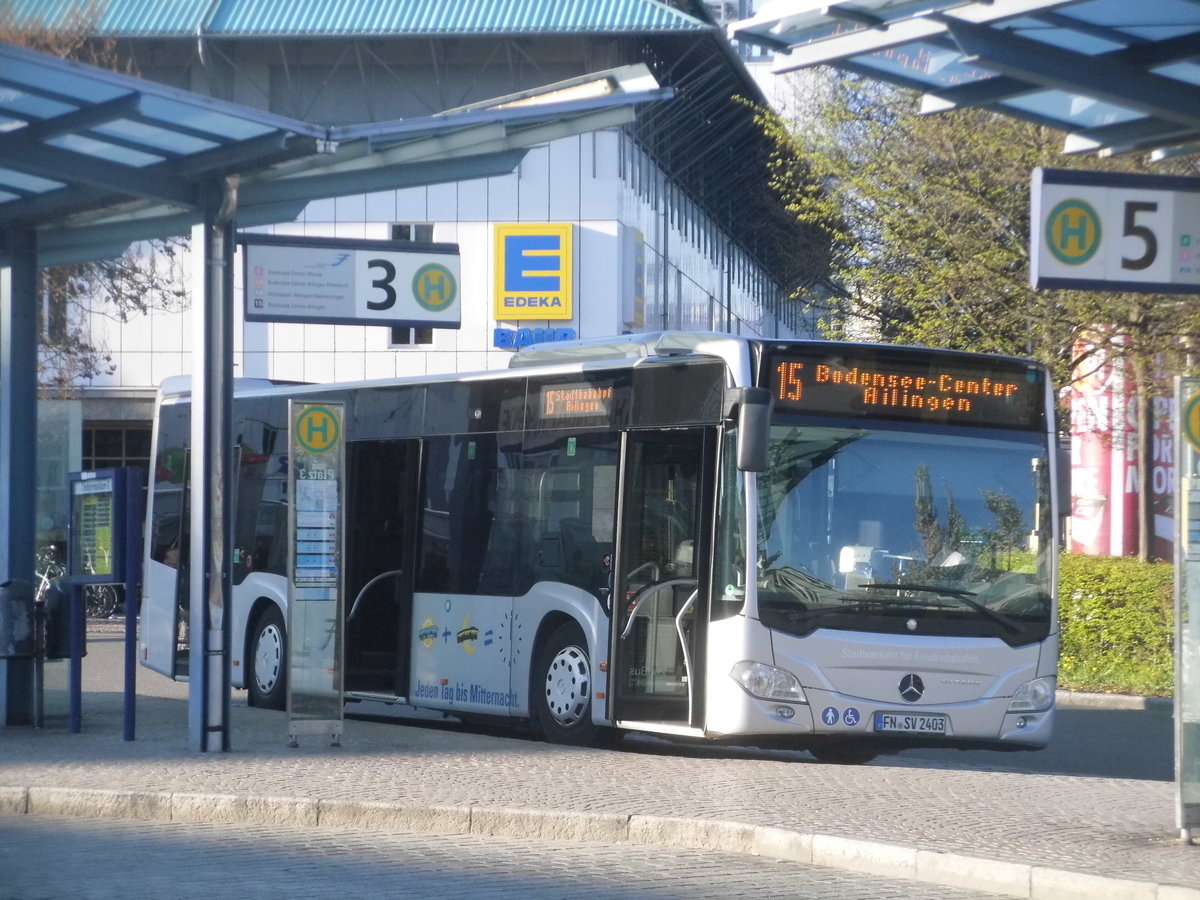 Mercedes Benz Citaro der Stadtwerke Friedrichshafen aufm Busbahnhof Hafenbahnhof am 9.4.17