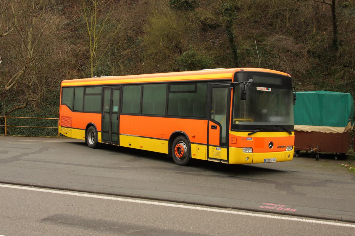 Mercedes Benz Conecto Linienbus fr die NVG. Aufgenommen am 2.2.2014 in Sankt Goarshausen.