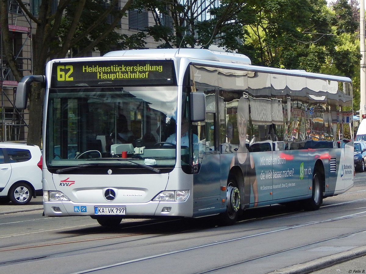 Mercedes Citaro II der Verkehrsbetriebe Karlsruhe in Karlsuhe.