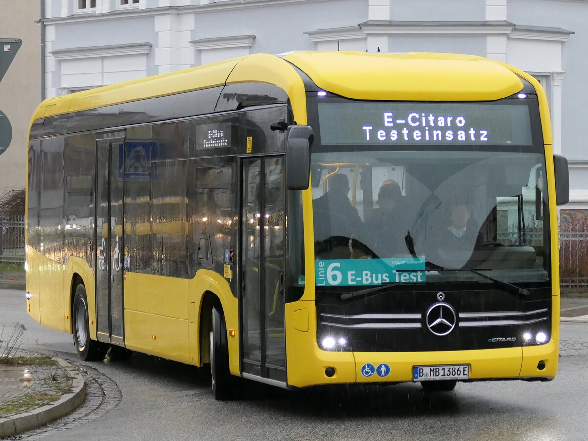 Mercedes eCitaro Vorführwagen zum Test bei den Neubrandenburger Verkehrsbetrieben in Neubrandenburg.