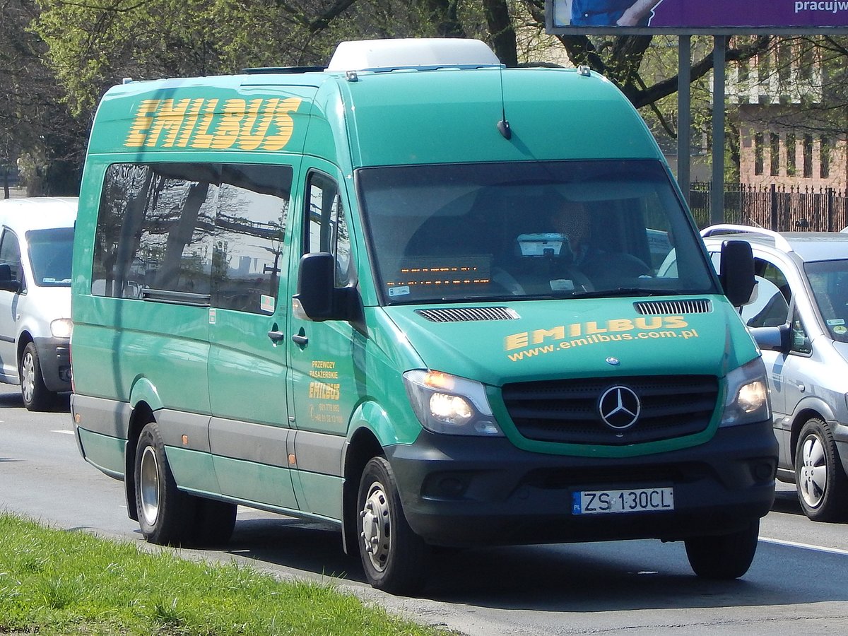 Mercedes Sprinter von Emilbus aus Polen in Stettin.