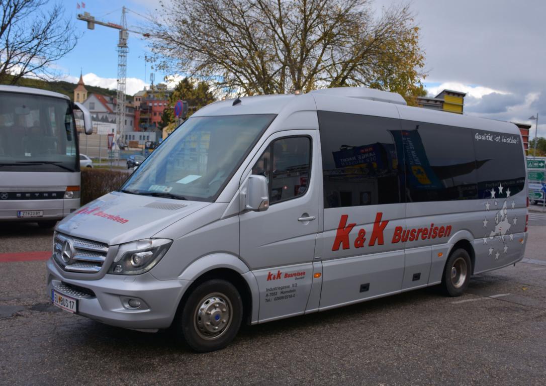 Mercedes Sprinter von K & K Busreisen aus sterreich 10/2017 in Krems.