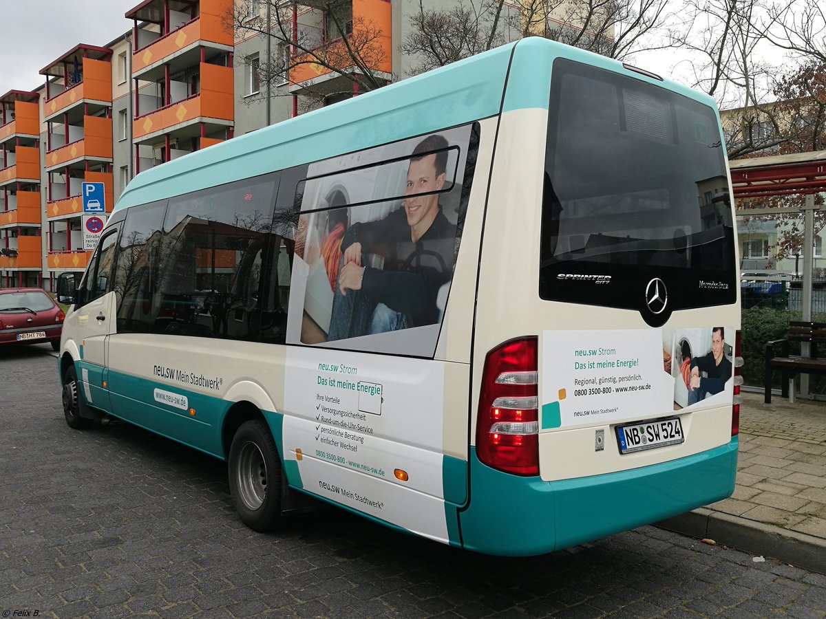 Mercedes Sprinter der Neubrandenburger Verkehrsbetriebe in Neubrandenburg. 