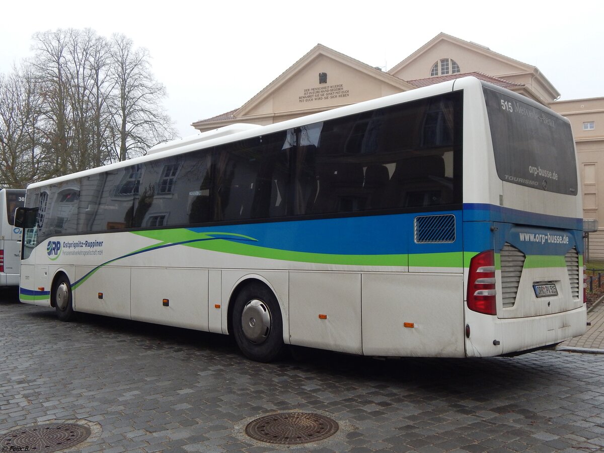 Mercedes Tourismo RH der Ostprignitz-Ruppiner Personenverkehrsgesellschaft in Neustrelitz.