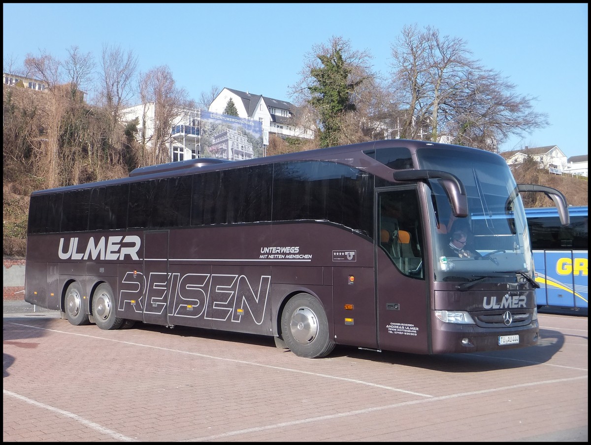 Mercedes Tourismo von Ulmer aus Deutschland im Stadthafen Sassnitz.