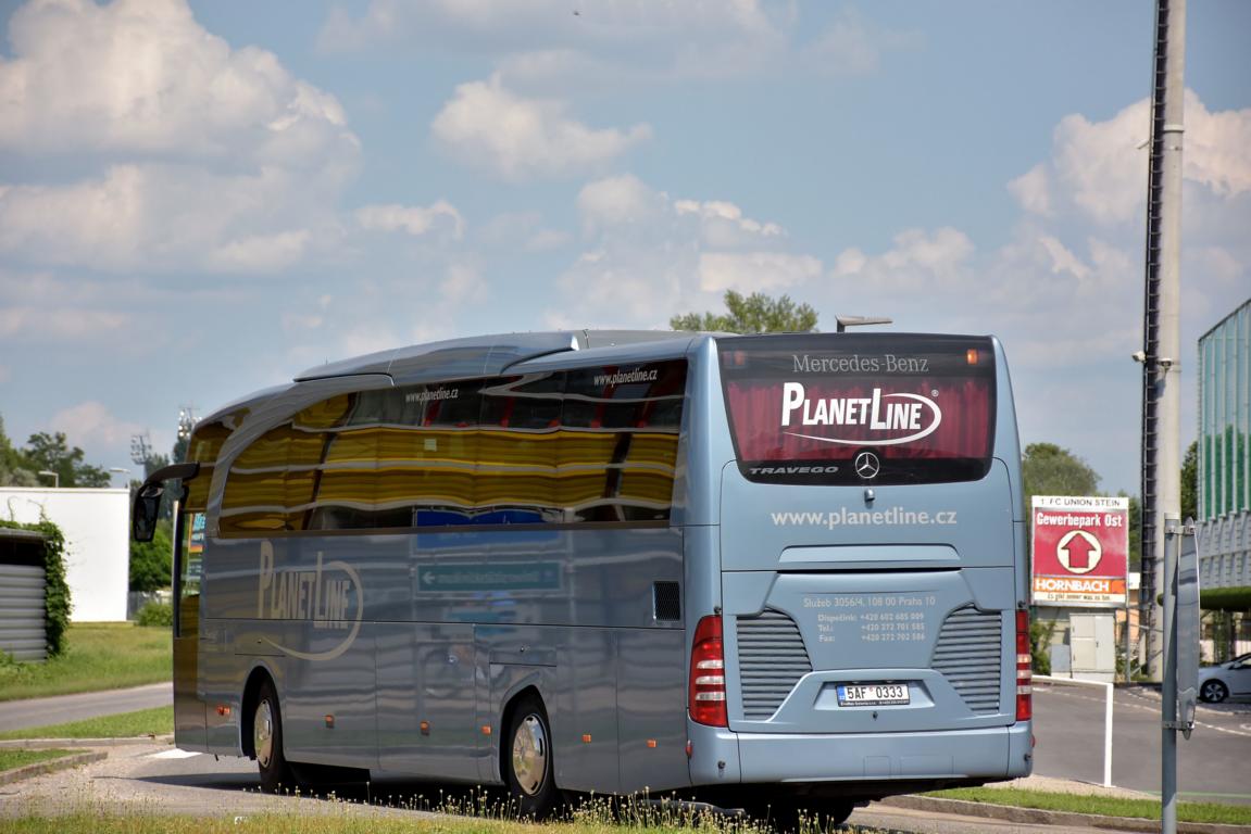Mercedes Travego von Planetline aus der CZ 2018 in Krems.