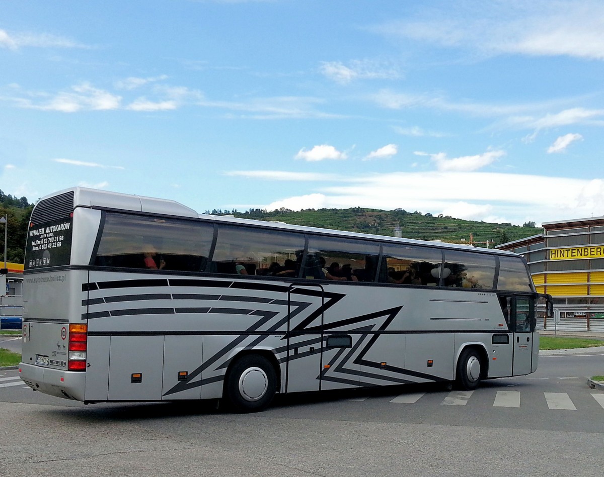 Neoplan Cityliner aus Polen am 13.8.2013 in Krems an der Donau.