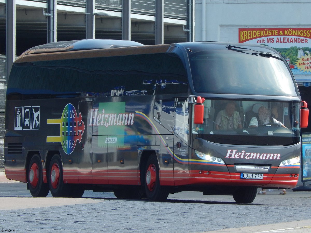 Neoplan Cityliner von Heizmann aus Deutschland im Stadthafen Sassnitz.